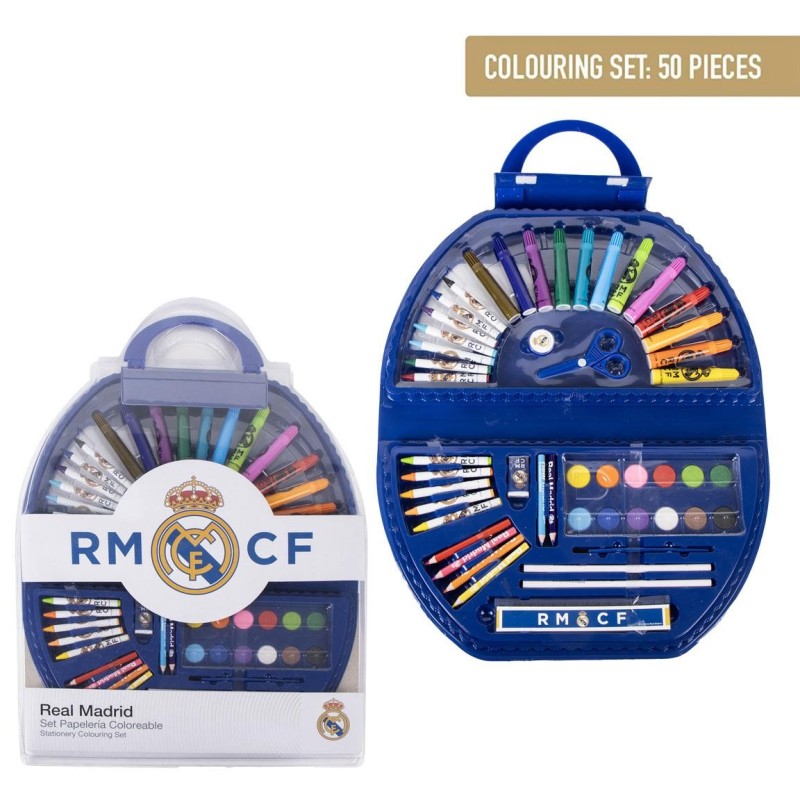 Set papeleria 50 piezas coloreables s real madrid - CI-2700001940 - Cerdá - REAL MADRID