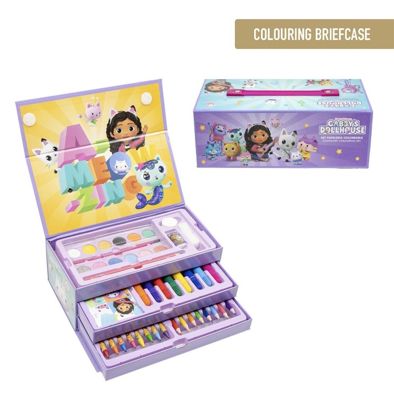 Set papeleria coloreable en maletin  gabbys dollhouse - CI-2700000829 - Cerdá - GABBYÂ´S DOLLHOUSE