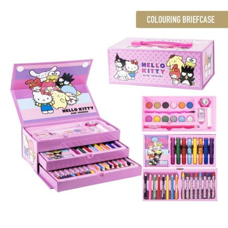 Set papeleria coloreable en maletin  hello kitty - CI-2700001770 - Cerdá - HELLO KITTY