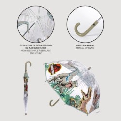Paraguas manual poe burbuja jurassic park - CI-2400000723 - Cerdá - JURASSIC PARK