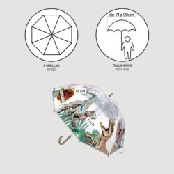 Paraguas manual poe burbuja jurassic park - CI-2400000723 - Cerdá - JURASSIC PARK