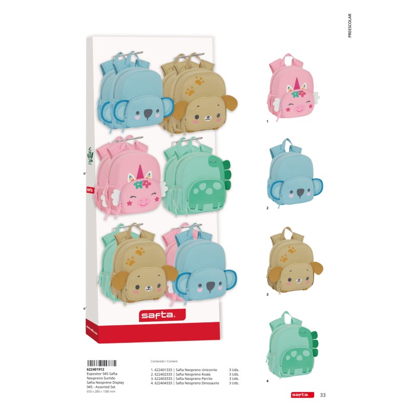 Expositor de suelo mochilas neopreno surtidas 945 650x280x1580 mm-SFI-622401912-Safta