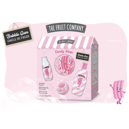 Set regalo Candy Chicle de fresa (colonia + gel de ducha + bomba de baño+esponja)-CTFC-25640013-The Fruit Company