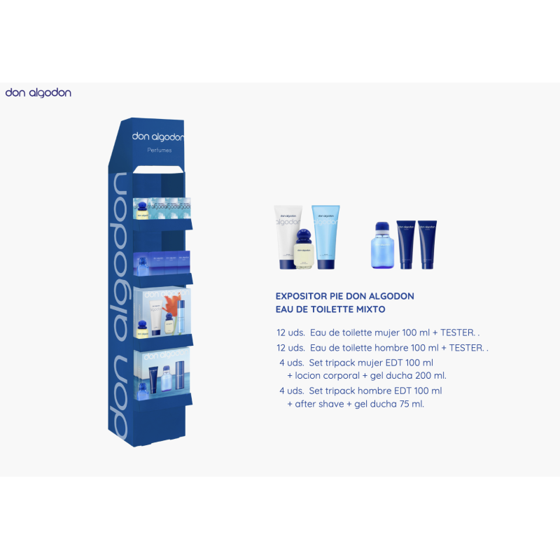 Expositor pie 32 EDT mixto don algodón-DA-25783000-Don Algodón