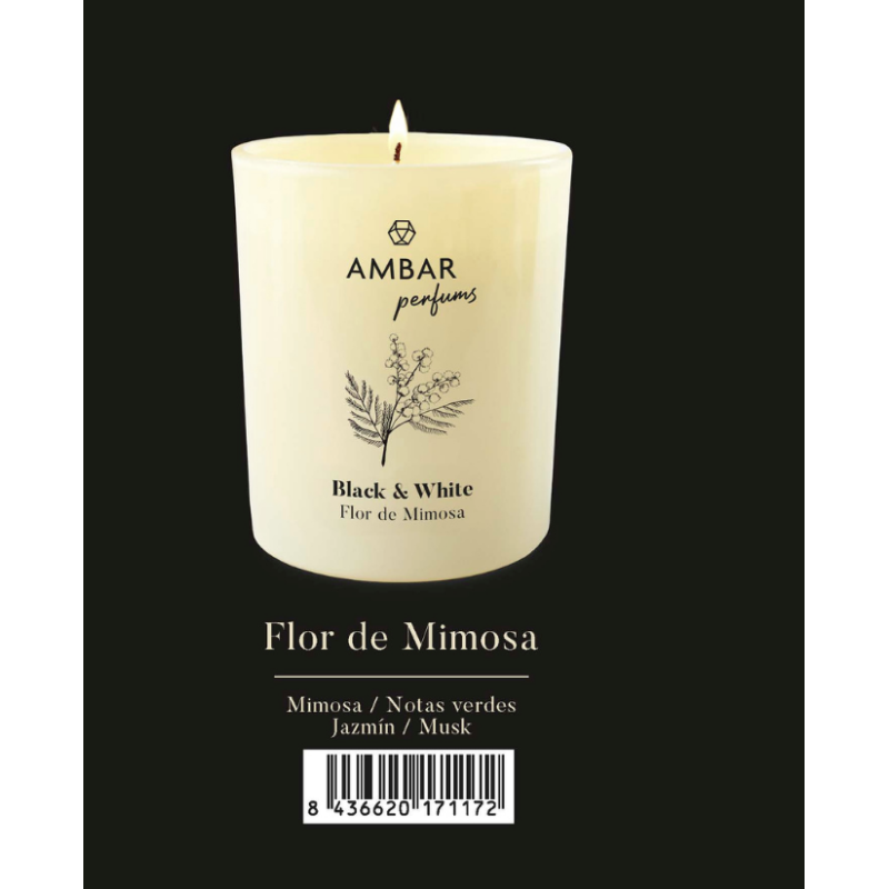 Vela perfumada flor de mimosa Ambar Black&White-AMB-10806233