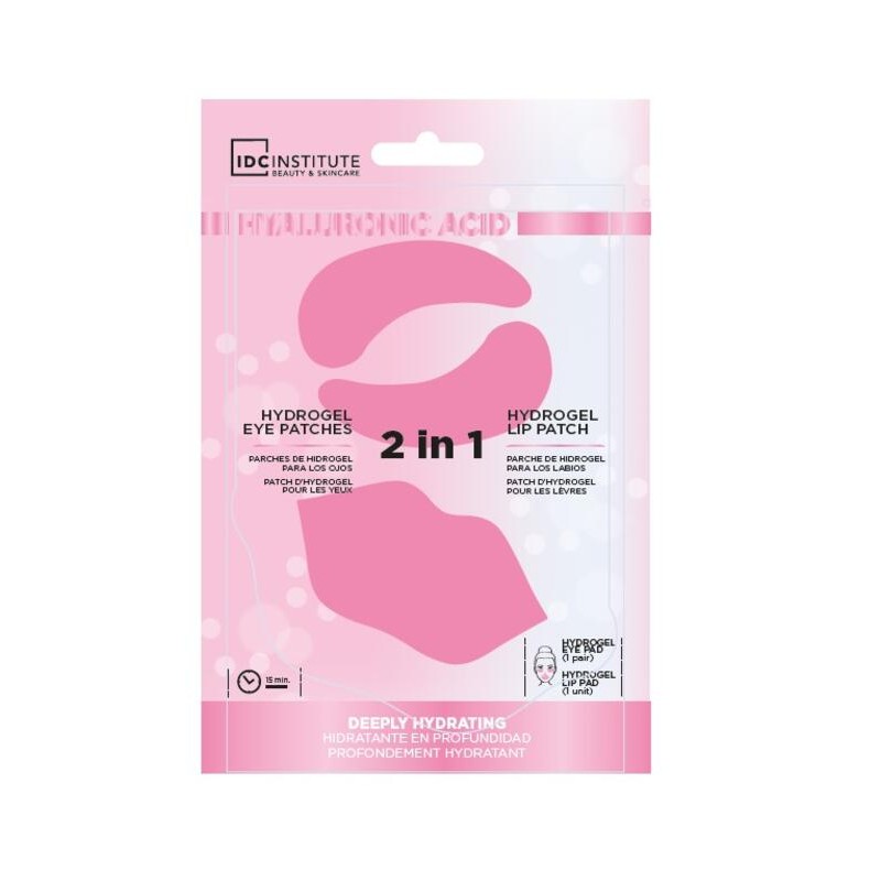 Set mascarilla para ojos y mascarilla para labios con ácido hialurónico -CIDC-90382-IDC INSTITUTE