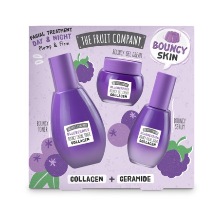 Set tratamiento facial Bouncy skin Arándanos colágeno: Tónico+Crema+Serum-CTFC-25310053-The Fruit Company