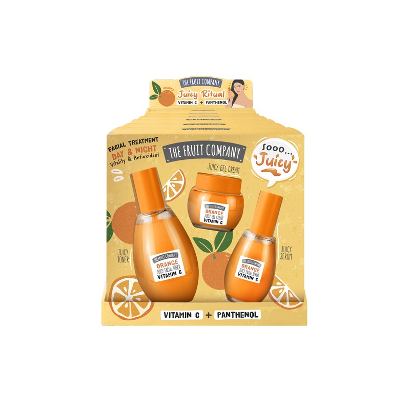 Set tratamiento facial Juicy skin Naranja vitamina C: Tónico+Crema+Serum-CTFC-25310003-The Fruit Company