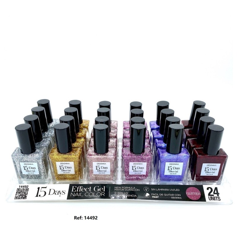 Nail polish effect gel 15 days set 3 glitter effect-DD-14492-ddonna