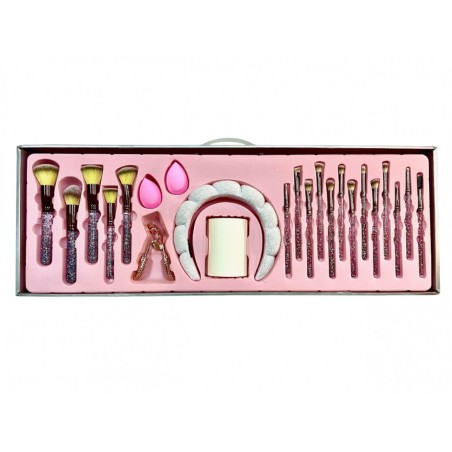 Set maquillaje profesional completo MakeUp Tools Silver Glitter-DD-021012B-ddonna