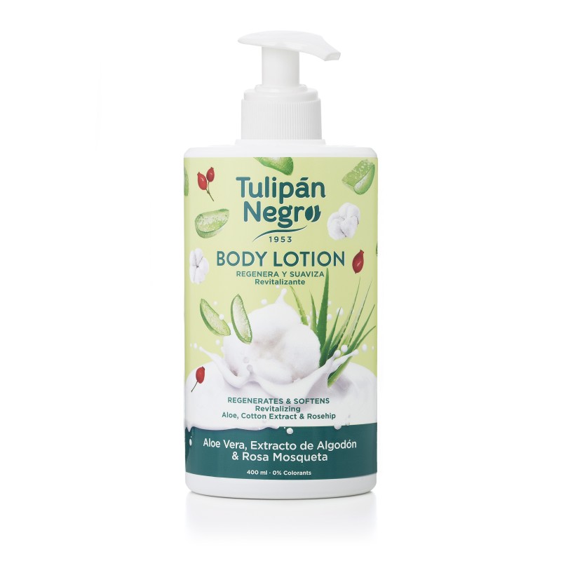 Body lotion tulipan negro aloe-algodón y rosa mosqueta 400 ml tapa-TN-36260000-tulipan negro