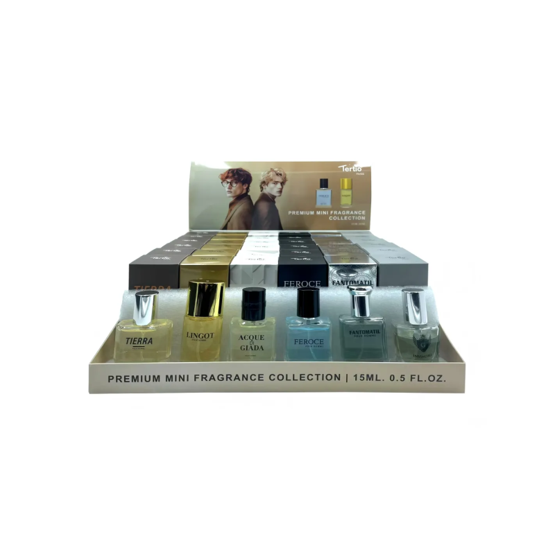 Expositor sobremesa Fragancias de 15ml hombre 36uds+6 testers Gratis -X1018