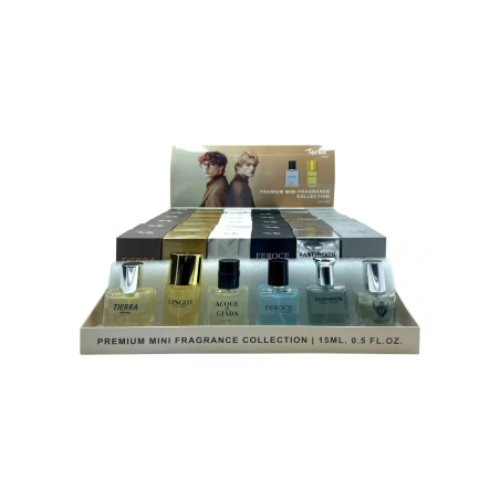 Expositor sobremesa Fragancias de 15ml hombre 36uds+6 testers Gratis -X1018