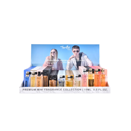 Expositor sobremesa Fragancias mixto de 15ml hombre/mujer 120uds+12 testers Gratis -X1011X1012X1013