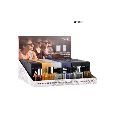 Expositor sobremesa Fragancias de 15ml hombre 36uds+6 testers Gratis -X1006