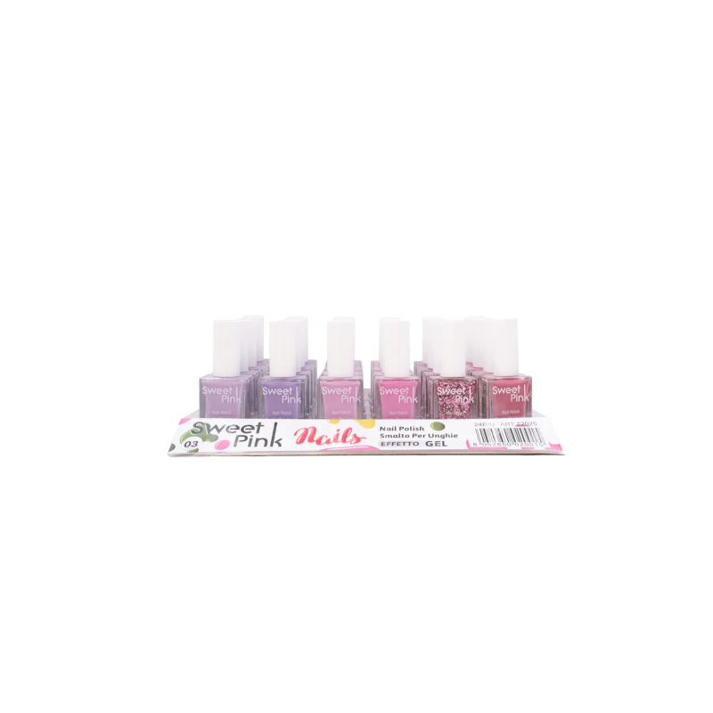 Pack 24 Esmaltes de Uñas Efecto Gel (Colores Variados) Sweet Pink N4-Z2025-3