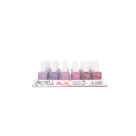 Pack 24 Esmaltes de Uñas Efecto Gel (Colores Variados) Sweet Pink N4-Z2025-3