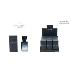 Agua de perfume Savage 30 ml con Incluye expositor de sobremesa -RQ-RT002P-Reyes Queens