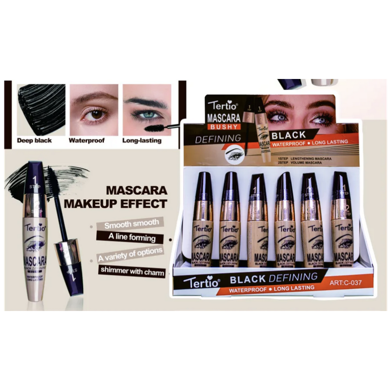 Mascara de Pestañas 2 Steps Black Defining – Waterproof & Long Lasting TE-C-037