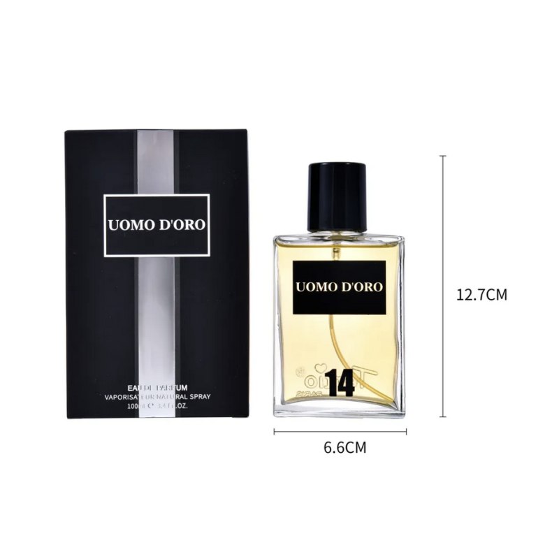 TE-X1002-14-tertio-Agua de perfume con vaporizador para hombre Uomo D'Oro N14 100 Ml