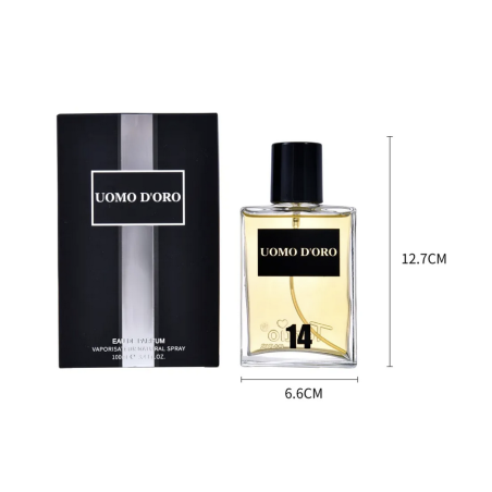 TE-X1002-14-tertio-Agua de perfume con vaporizador para hombre Uomo D'Oro N14 100 Ml