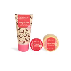 Miniset Trío Sweet Swirls Candy : Loción corporal, Bálsamo labial y crema de manos IDC Institute IDC-35274