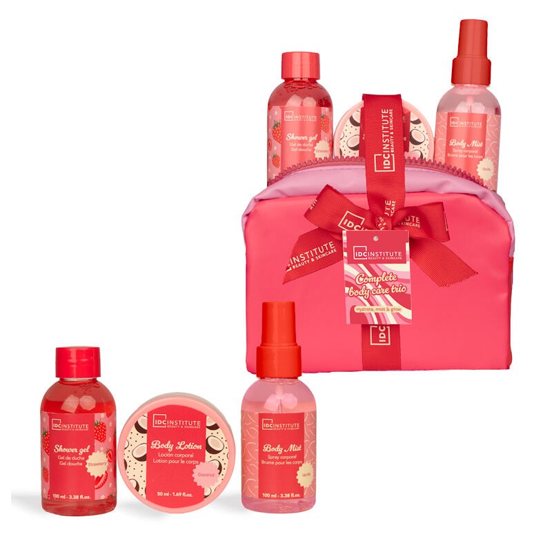 Set de baño en neceser Sweet Swirls Candy care IDC Institute IDC-35276