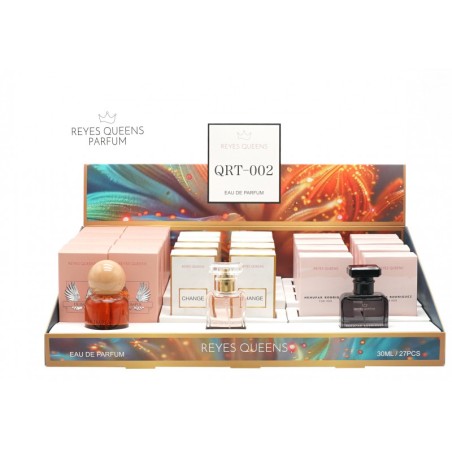 Surtido trío Agua de perfume mujer 30 ml con expositor de sobremesa-RQ-QRT-002P-Reyes Queens