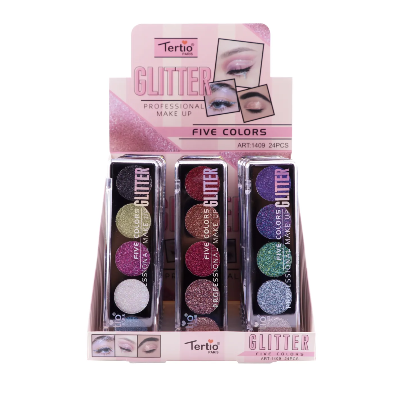 Sombras De Ojos Con Purpurina 5 Colores TE-1409