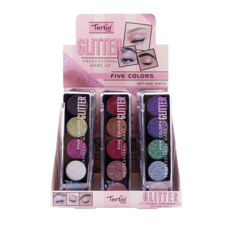 Sombras De Ojos Con Purpurina 5 Colores TE-1409