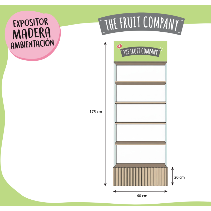 Expositor pie madera ambientación The fruit company vacio-TFC-25110400A-The Fruit Company