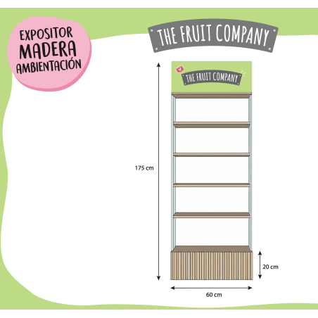 Expositor pie madera ambientación The fruit company vacio-TFC-25110400A-The Fruit Company
